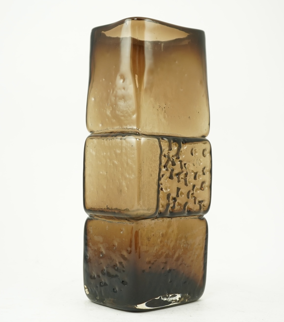 Whitefriars: A Textured range 'Drunken Bricklayer' vase designed by Geoffrey Baxter